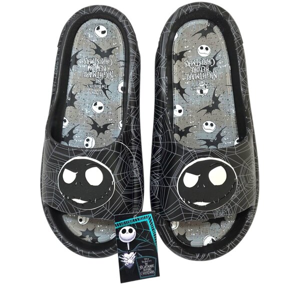 Nightmare Before Christmas Slides Slip On Sandals Flip Flops Mens Sz 11, 12 & 13 - Picture 1 of 9
